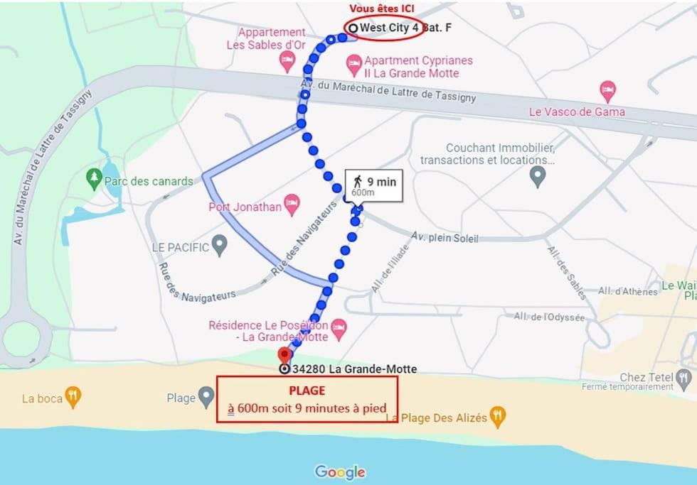 T2 West City Parking Clim Wifi 4Pers - Rossiconciergerie - Linge Inclus Ла Гранде-Моте Екстериор снимка